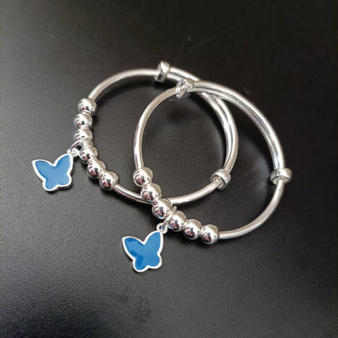 925 Silver Designer Unisex Baby Bangle Set (Design 144)