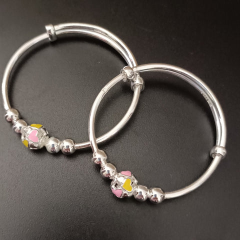 925 Silver Designer Unisex Baby Bangle Set (Design 142)