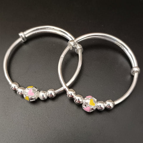 925 Silver Designer Unisex Baby Bangle Set (Design 142)