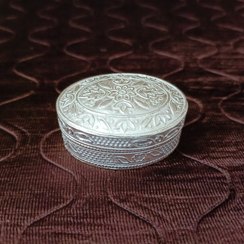 925 Pure Silver Designer Kumkum Box (Design 55)