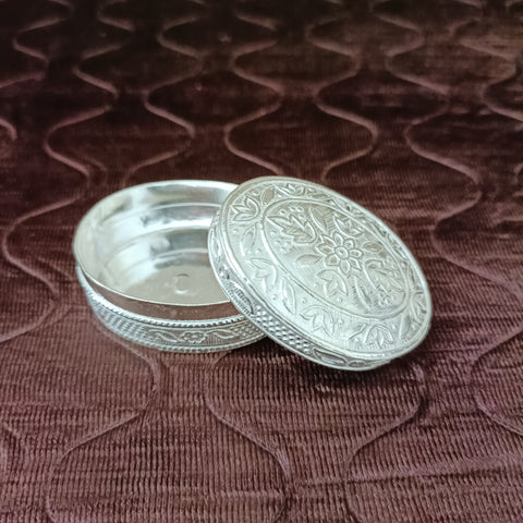 925 Pure Silver Designer Kumkum Box (Design 55)