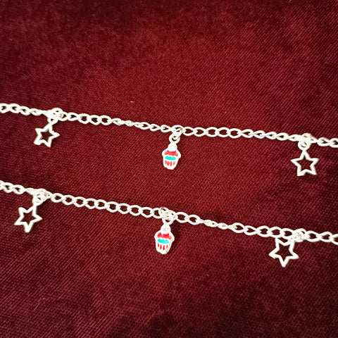 Silver Anklet 8.0 inches (Set of 2) - Design 132