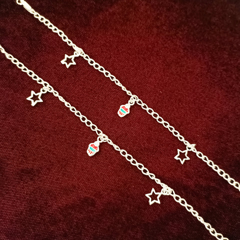 Silver Anklet 8.0 inches (Set of 2) - Design 132