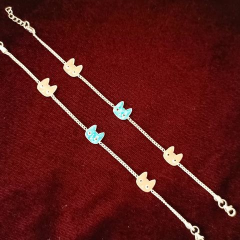 Silver Anklet 7.0 inches (Set of 2) - Design 152