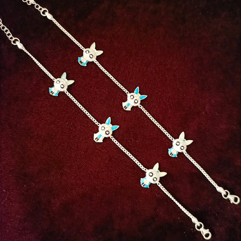 Silver Anklet 7.0 inches (Set of 2) - Design 159