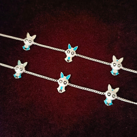 Silver Anklet 7.0 inches (Set of 2) - Design 159