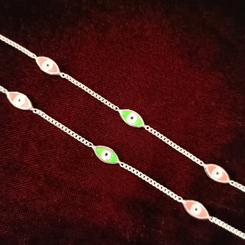 Silver Anklet 7.0 inches (Set of 2) - Design 161