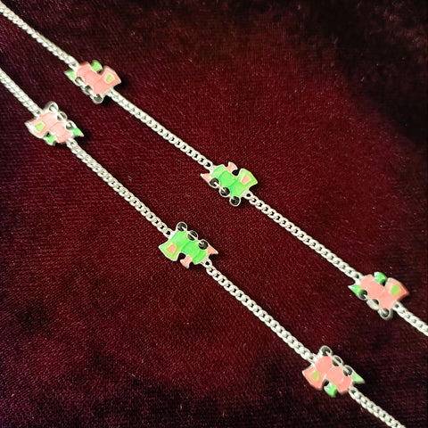 Silver Anklet 7.0 inches (Set of 2) - Design 167