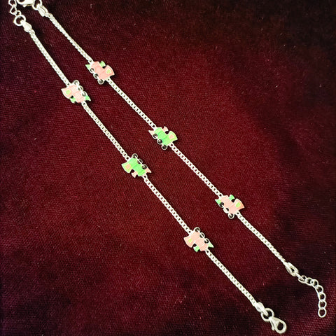 Silver Anklet 7.0 inches (Set of 2) - Design 167
