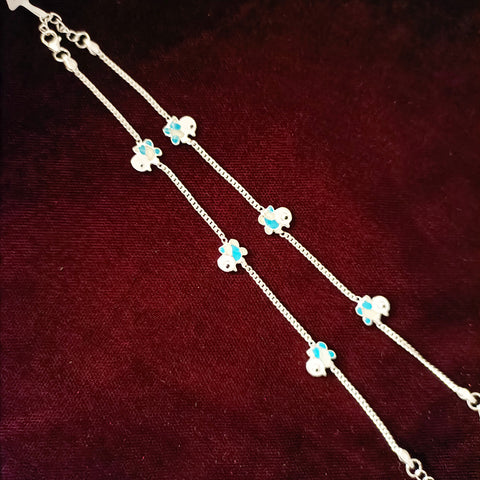 Silver Anklet 7.0 inches (Set of 2) - Design 168