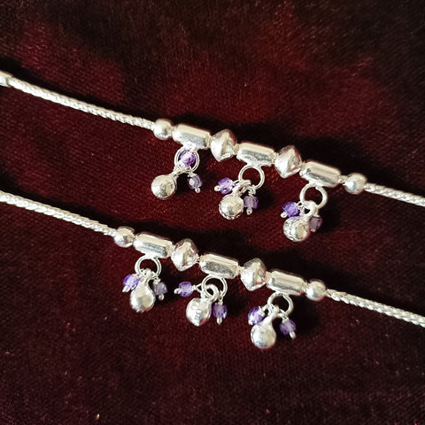 Silver Anklet 5.0 inches (Set of 2) - Design 169