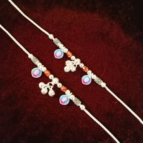 Silver Anklet 7.0 inches (Set of 2) - Design 171