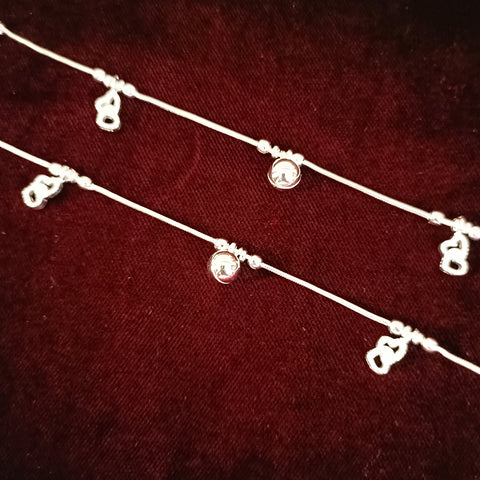 Silver Anklet 7.0 inches (Set of 2) - Design 174