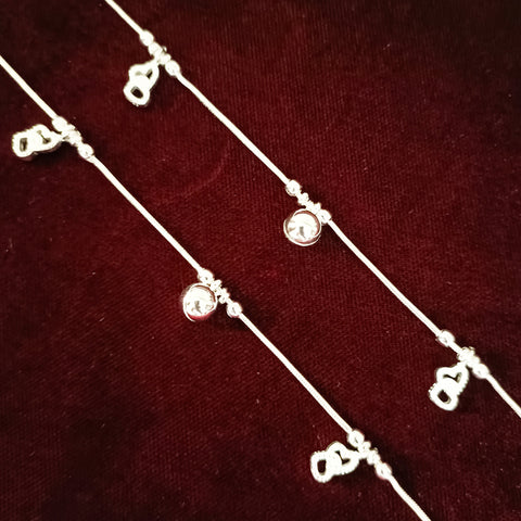 Silver Anklet 7.0 inches (Set of 2) - Design 174