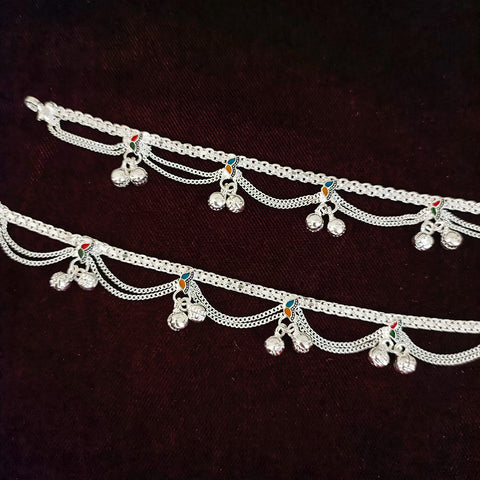 Silver Anklet 6.0 inches (Set of 2) - Design 175