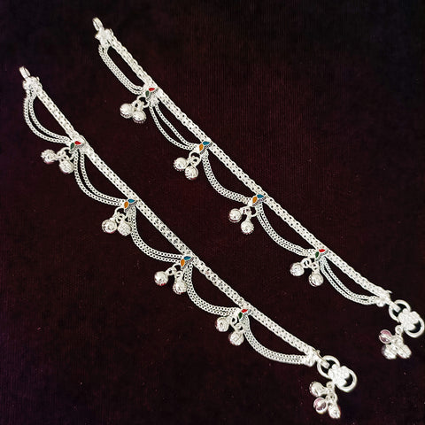 Silver Anklet 6.0 inches (Set of 2) - Design 175
