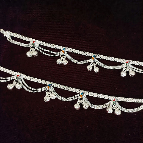 Silver Anklet 6.0 inches (Set of 2) - Design 175