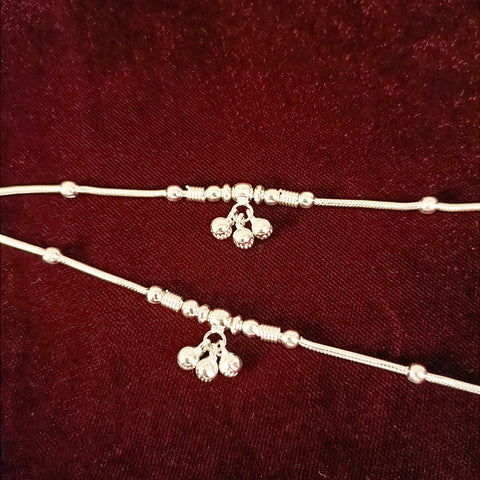 Silver Anklet 6.0 inches (Set of 2) - Design 181
