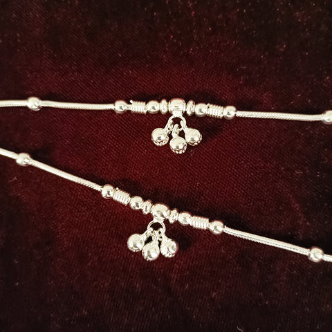 Silver Anklet 6.0 inches (Set of 2) - Design 181