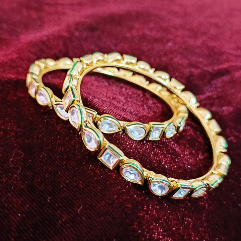 Designer Gold Plated Royal Kundan Bracelet (Design 102)