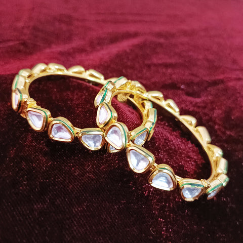 Designer Gold Plated Royal Kundan Bracelet (Design 98)