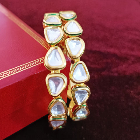Designer Gold Plated Royal Kundan Bracelet (Design 98)