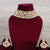 Designer Gold Plated Royal Kundan & Ruby Choker Style Necklace with Earrings (D352)