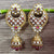 Gold Plated Beautifully Royal Kundan & Ruby Beaded Earrings (E351)