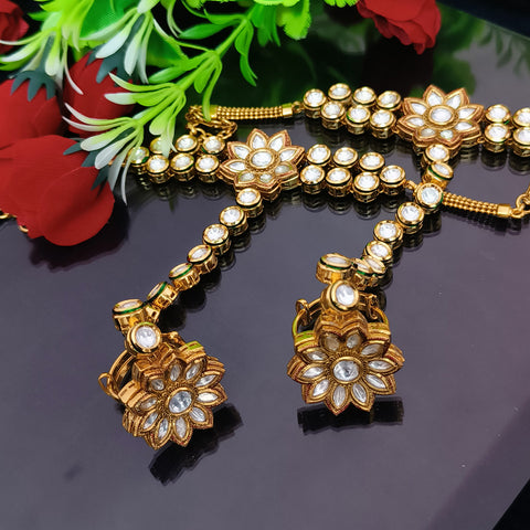 Designer Gold Plated Royal Kundan Openable Haath Phool (Design 117)