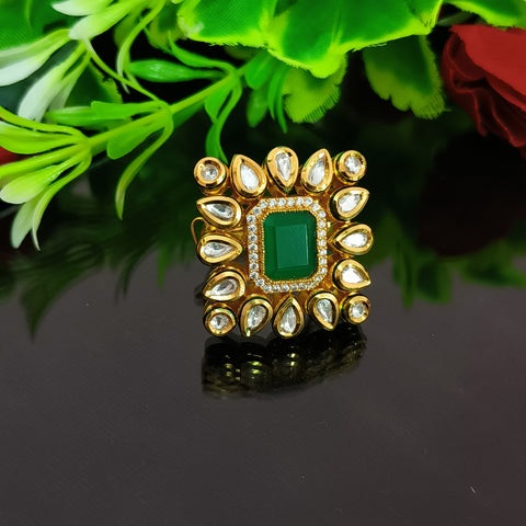Designer Statement Ring made of Premium Quality Royal Kundan (Design 138)