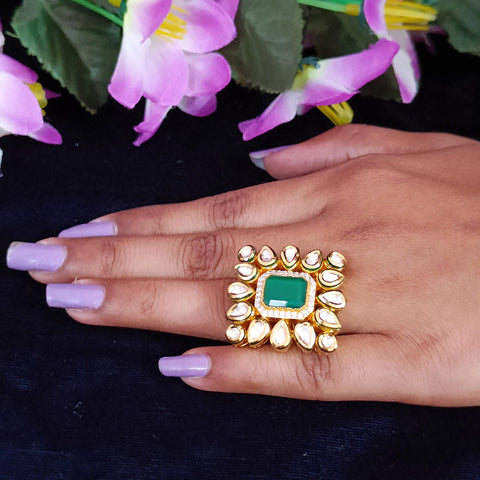 Designer Statement Ring made of Premium Quality Royal Kundan (Design 138)