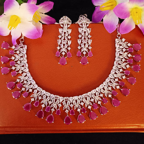 American Diamond Necklace Set (Design 2)