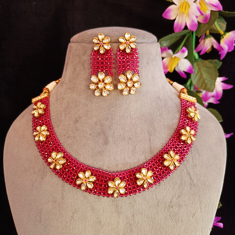 Designer Multi Layer Royal Kundan Necklace with Earrings (D255)
