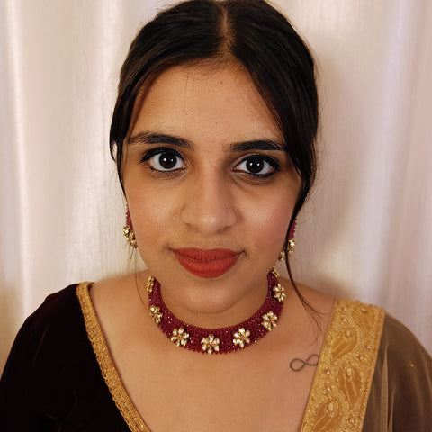 Designer Multi Layer Royal Kundan Necklace with Earrings (D255)
