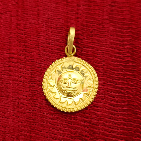 22 KT Gold Unisex Lord Surya Pendant (D42)