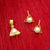 22 KT Gold Unisex Triangle Pearl Pendant with Earring (D34)