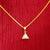 22 KT Gold Unisex Triangle Pearl Pendant with Earring (D34)