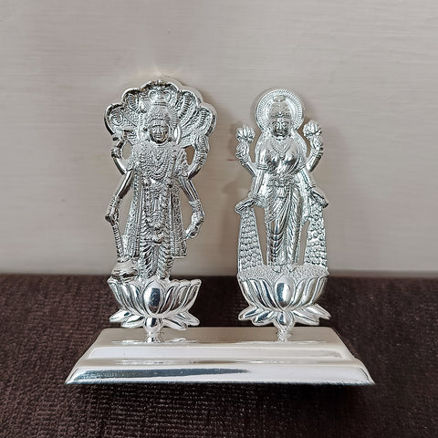 925 Pure Silver Vishnu JI & Laxmi Ji Idol For House Warming (D15)