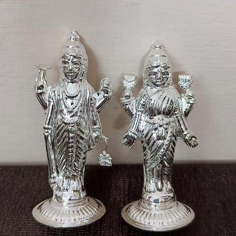 925 Pure Silver Vishnu JI & Laxmi Ji Idol For House Warming (D16)