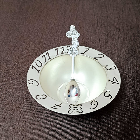 925 Sterling Silver Baby Feeder Spoon - Silver Blue