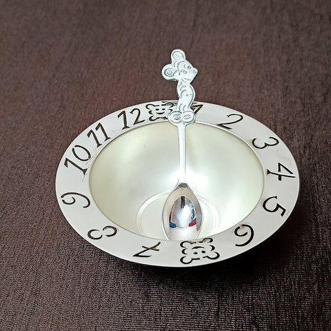 925 Sterling Silver Baby Feeder Spoon - Silver Blue