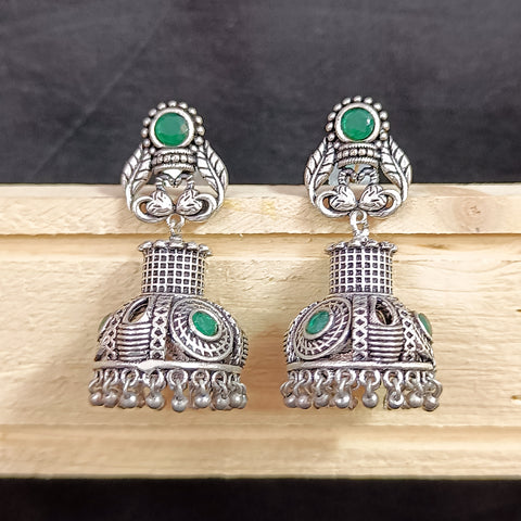 Traditional Style Oxidized Earrings With Beads for Casual Party (E593)