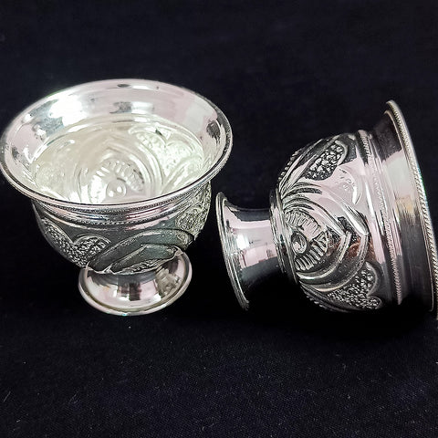 925 Solid Silver Designer Bowl / Cup / Sweet Bowl (Design 44)