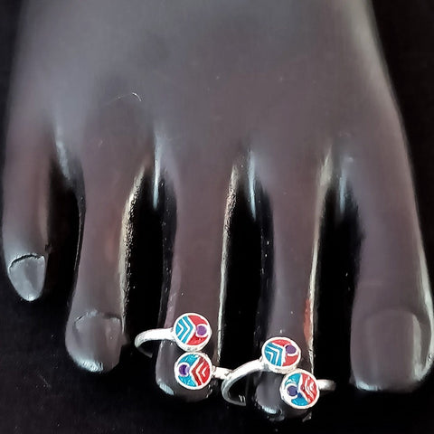 925 Silver Adjustable Toe Rings Pair (Design 111)