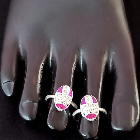 925 Silver Adjustable Toe Rings Pair (Design 115)