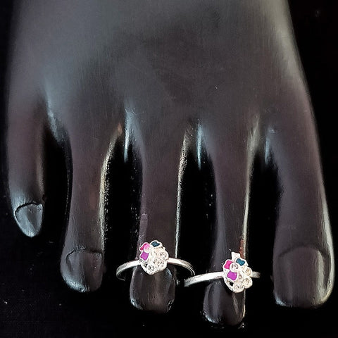 925 Silver Adjustable Toe Rings Pair (Design 118)