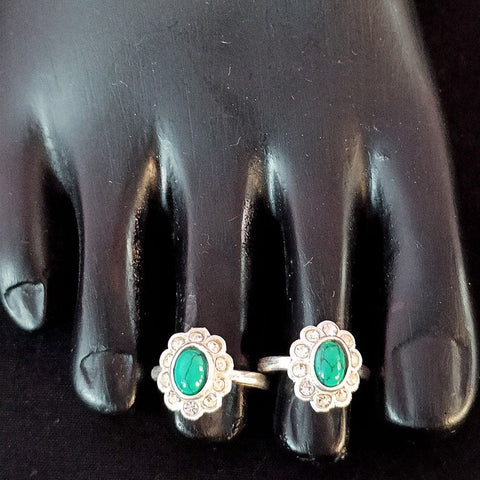 925 Silver Adjustable Toe Rings Pair (Design 122)