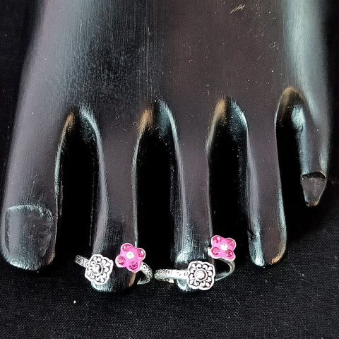 925 Silver Adjustable Toe Rings Pair (Design 134)