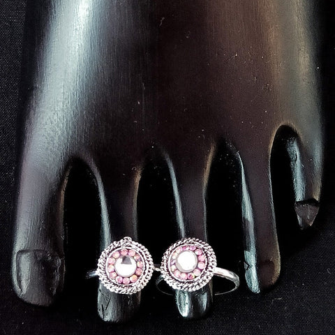 925 Silver Adjustable Toe Rings Pair (Design 141)