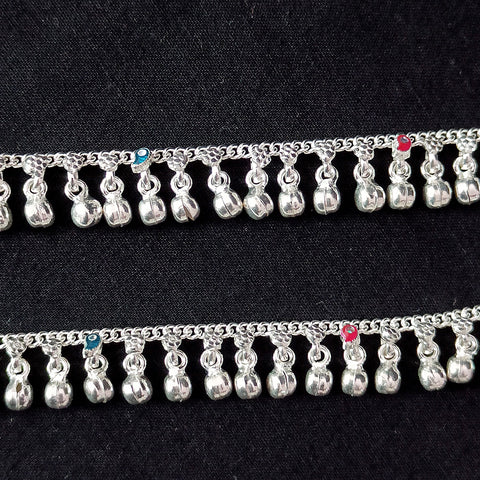 Silver Anklet 7.0 inches (Set of 2) - Design 187